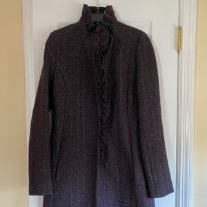 DKNY Plum Wool Boucle Coat- Size 4